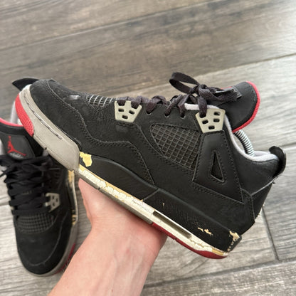 2012 AIR JORDAN 4 AJR 'BRED' BLACK CEMENT RED RETRO 408452-089 SZ 5Y NO BOX Yesterday's Fits Clothing Fashion Vintage Streetwear Fashion Item