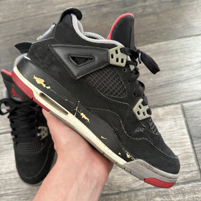 2012 AIR JORDAN 4 AJR 'BRED' BLACK CEMENT RED RETRO 408452-089 SZ 5Y NO BOX Yesterday's Fits Clothing Fashion Vintage Streetwear Fashion Item