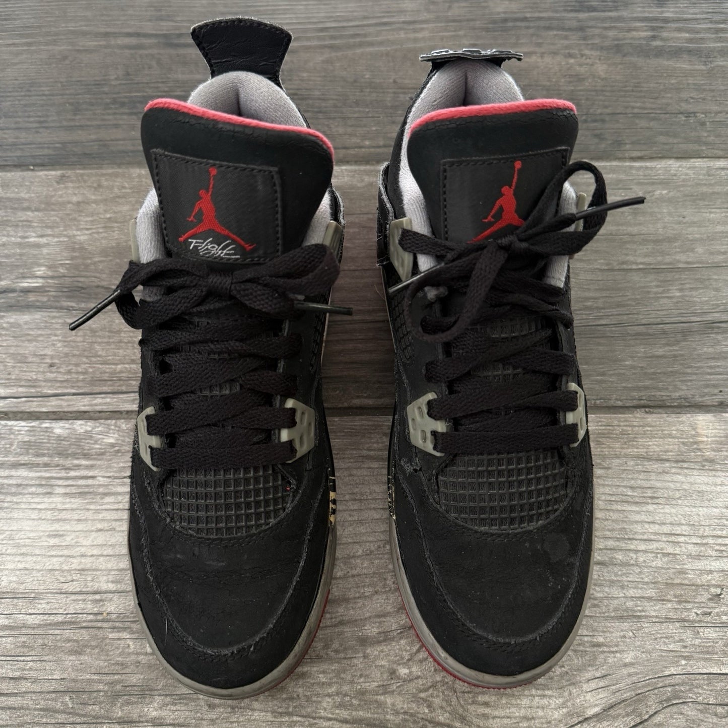 2012 AIR JORDAN 4 AJR 'BRED' BLACK CEMENT RED RETRO 408452-089 SZ 5Y NO BOX Yesterday's Fits Clothing Fashion Vintage Streetwear Fashion Item