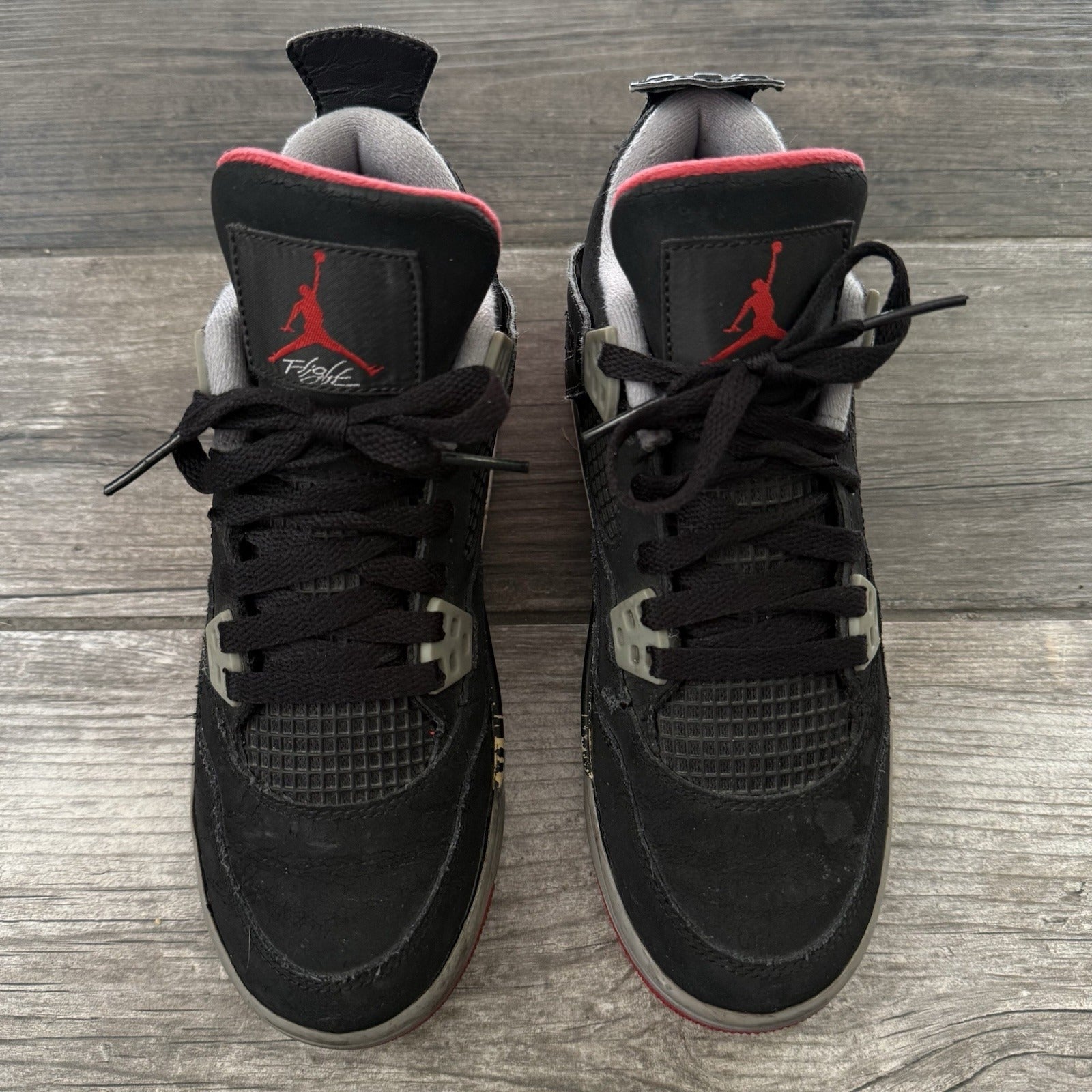 2012 AIR JORDAN 4 AJR 'BRED' BLACK CEMENT RED RETRO 408452-089 SZ 5Y NO BOX Yesterday's Fits Clothing Fashion Vintage Streetwear Fashion Item