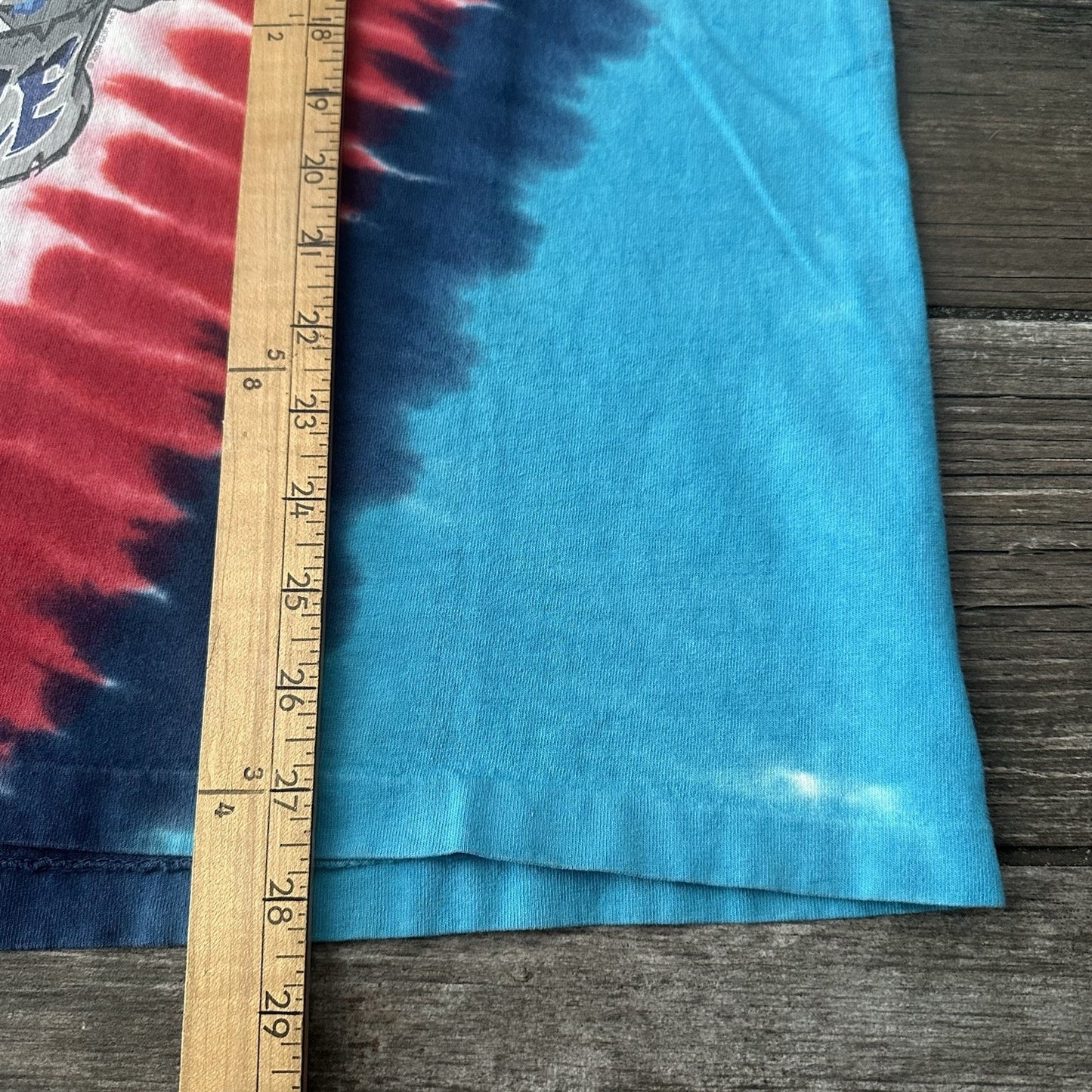 Y2K LIQUID BLUE GRATEFUL DEAD SKULL LONG SLEEVE TIE-DYE BLUE RED WHITE T-SHIRT L Yesterday's Fits Clothing Fashion Vintage Streetwear Fashion Item