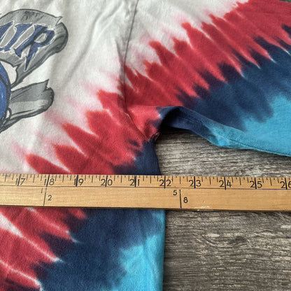 Y2K LIQUID BLUE GRATEFUL DEAD SKULL LONG SLEEVE TIE-DYE BLUE RED WHITE T-SHIRT L Yesterday's Fits Clothing Fashion Vintage Streetwear Fashion Item