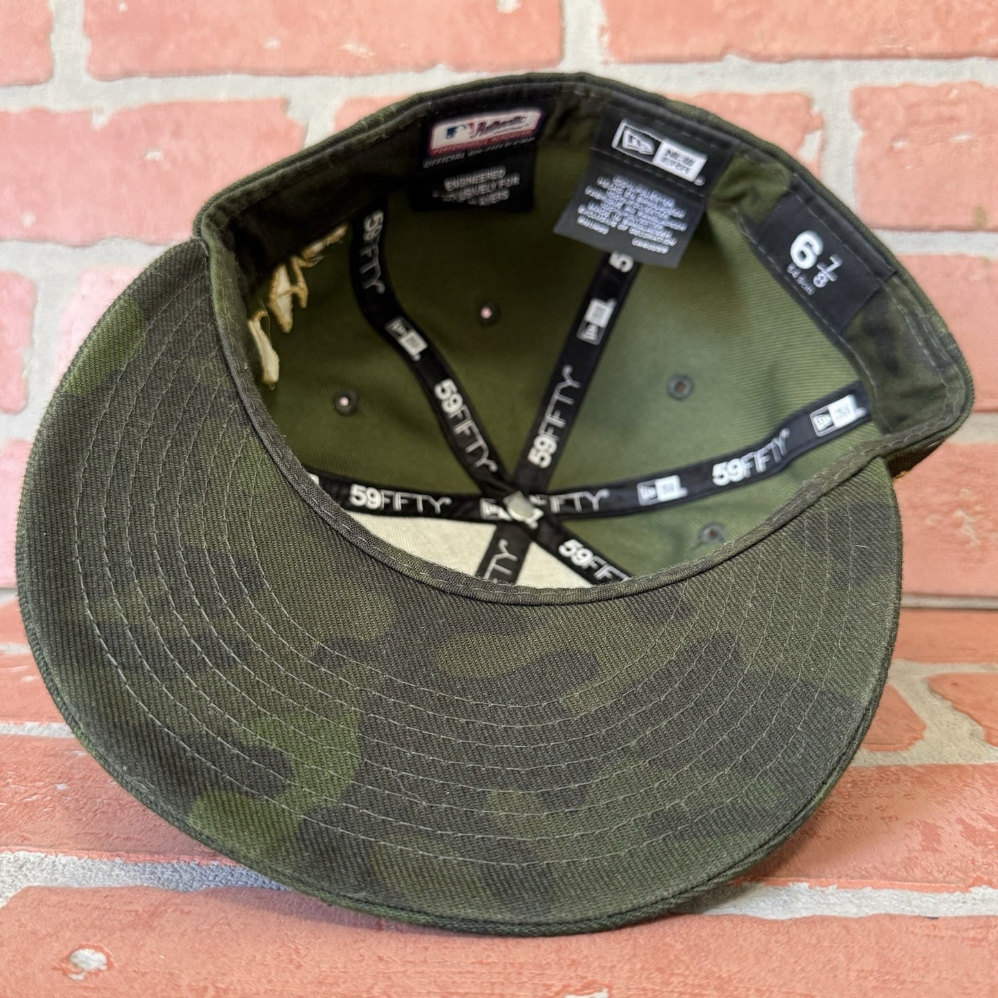 NEW ERA NEW YORK NY YANKEES AARON JUDGE CAPTAIN PATCH MILITARY CAMO GREEN 6 7/8 Yesterday's Fits Clothing Fashion Vintage Streetwear Fashion Item