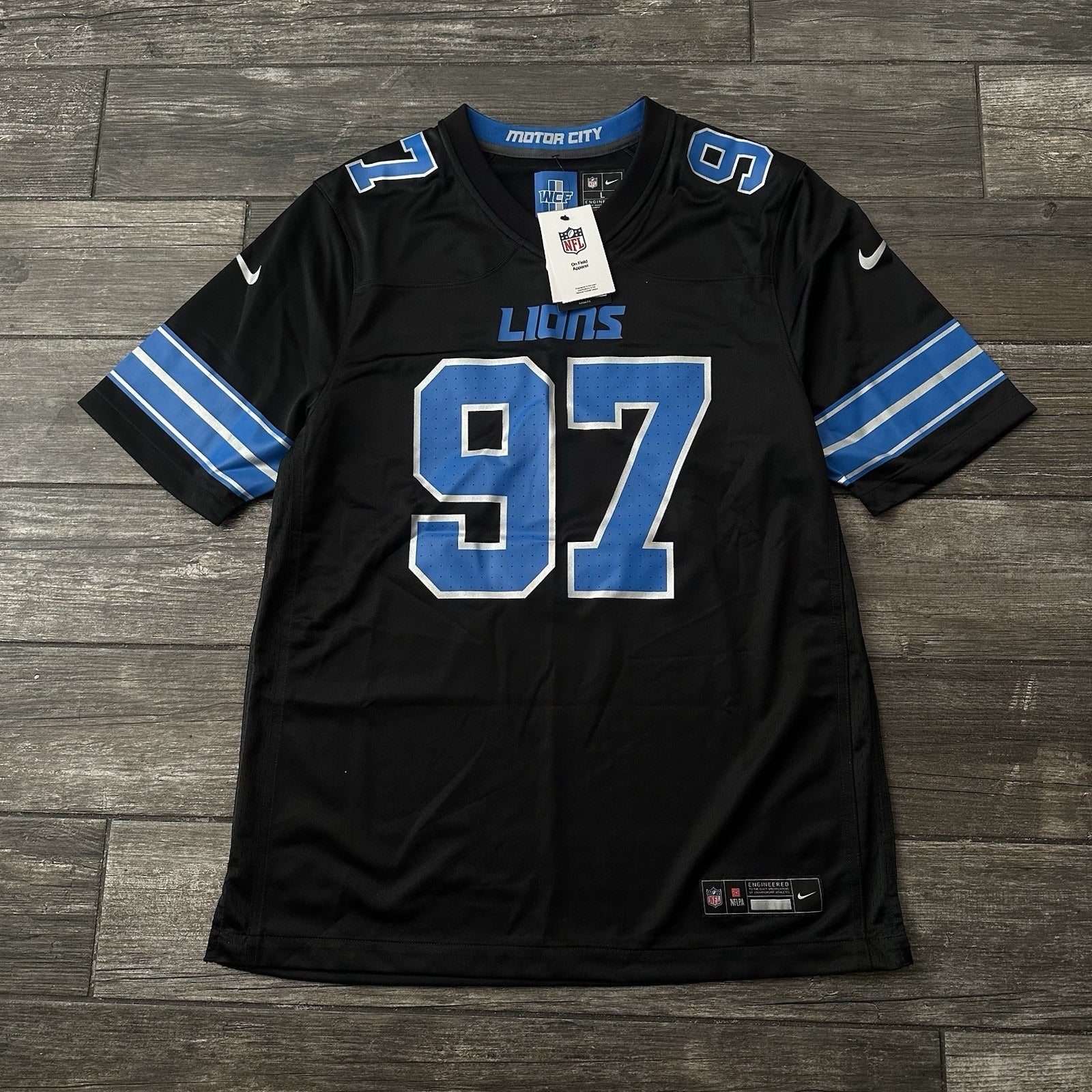 NWT $130 NIKE DETROIT LIONS AIDEN HUTCHINSON FOOTBALL JERSEY MOTOR CITY SZ L Yesterday's Fits Clothing Fashion Vintage Streetwear Fashion Item