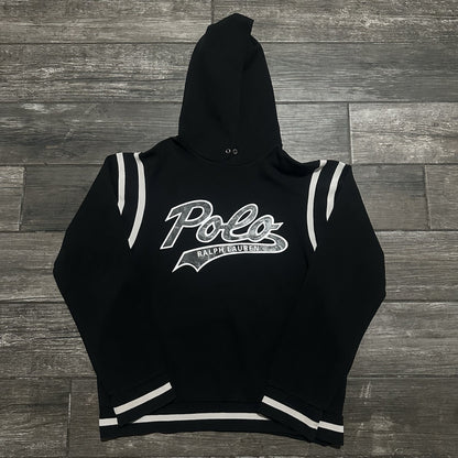 POLO RALPH LAUREN SCRIPT PULLOVER HOODIE SWEATSHIRT SZ M SPELL OUT LOGO Yesterday's Fits Clothing Fashion Vintage Streetwear Fashion Item