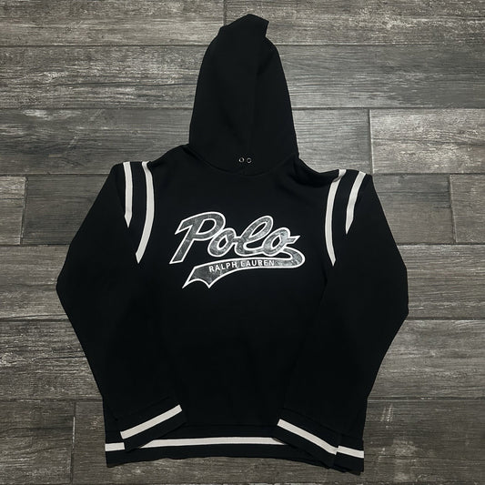 POLO RALPH LAUREN SCRIPT PULLOVER HOODIE SWEATSHIRT SZ M SPELL OUT LOGO Yesterday's Fits Clothing Fashion Vintage Streetwear Fashion Item