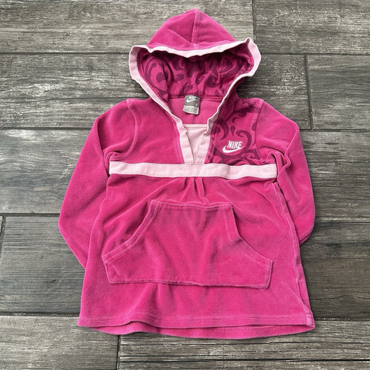 VTG NIKE GIRLS VELOUR PULLOVER LONG HOODIE SWEATSHIRT SZ 4 YOUTH KIDS PINK Yesterday's Fits Clothing Fashion Vintage Streetwear Fashion Item