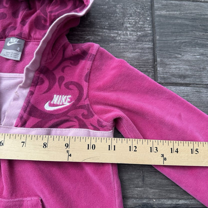 VTG NIKE GIRLS VELOUR PULLOVER LONG HOODIE SWEATSHIRT SZ 4 YOUTH KIDS PINK Yesterday's Fits Clothing Fashion Vintage Streetwear Fashion Item