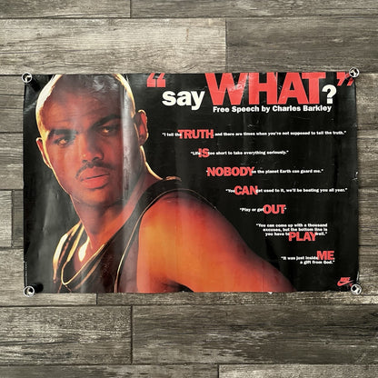 VTG 1992 NIKE CHARLES BARKLEY SAY WHAT BASKETBALL PROMO POSTER PHOENIX SUNS PO8 Yesterday's Fits Clothing Fashion Vintage Streetwear Fashion Item