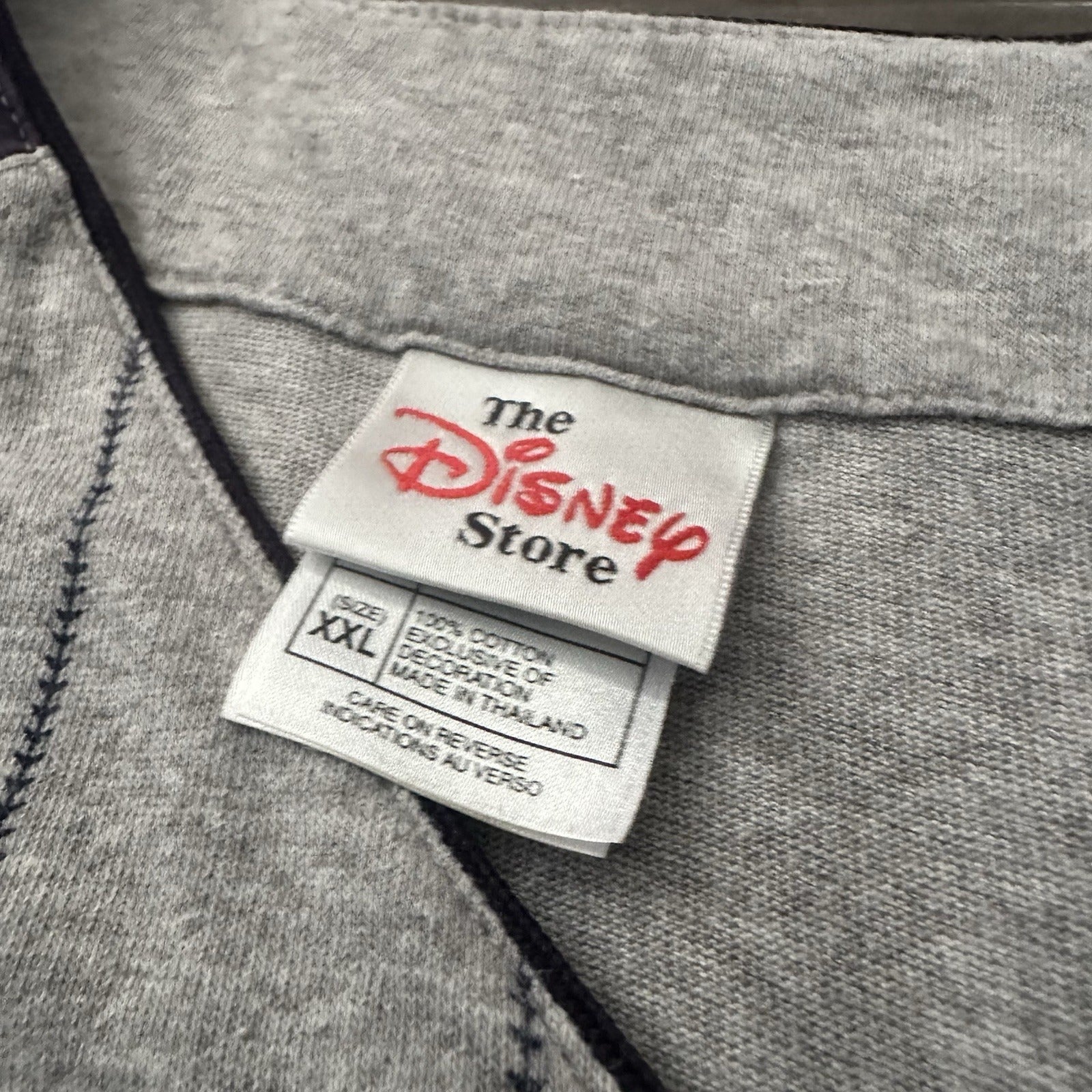Y2K VTG THE DISNEY STORE GRUMPY BASEBALL JERSEY GREY BLUE STRIPED BUTTON UP 2XL Yesterday's Fits Clothing Fashion Vintage Streetwear Fashion Item