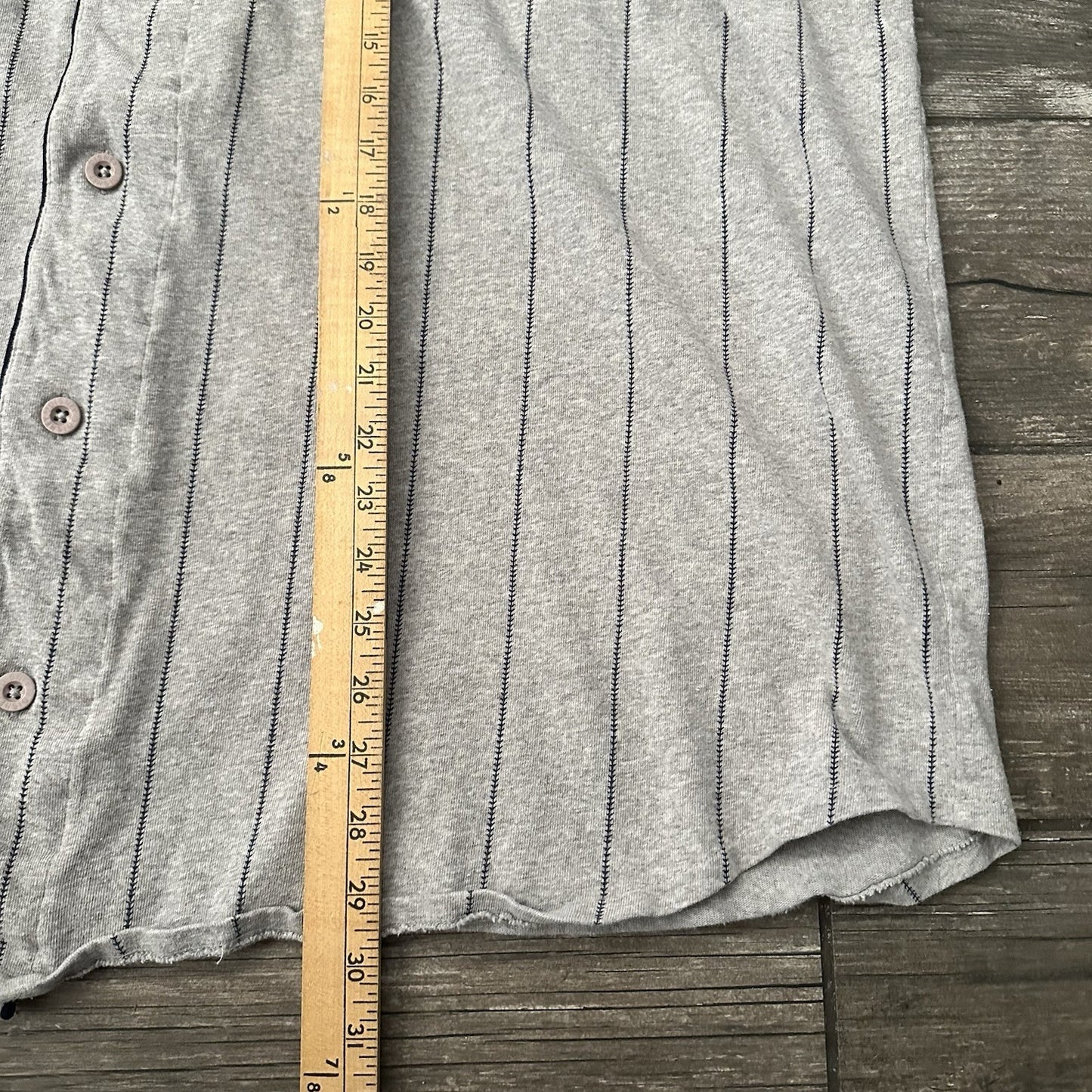 Y2K VTG THE DISNEY STORE GRUMPY BASEBALL JERSEY GREY BLUE STRIPED BUTTON UP 2XL Yesterday's Fits Clothing Fashion Vintage Streetwear Fashion Item