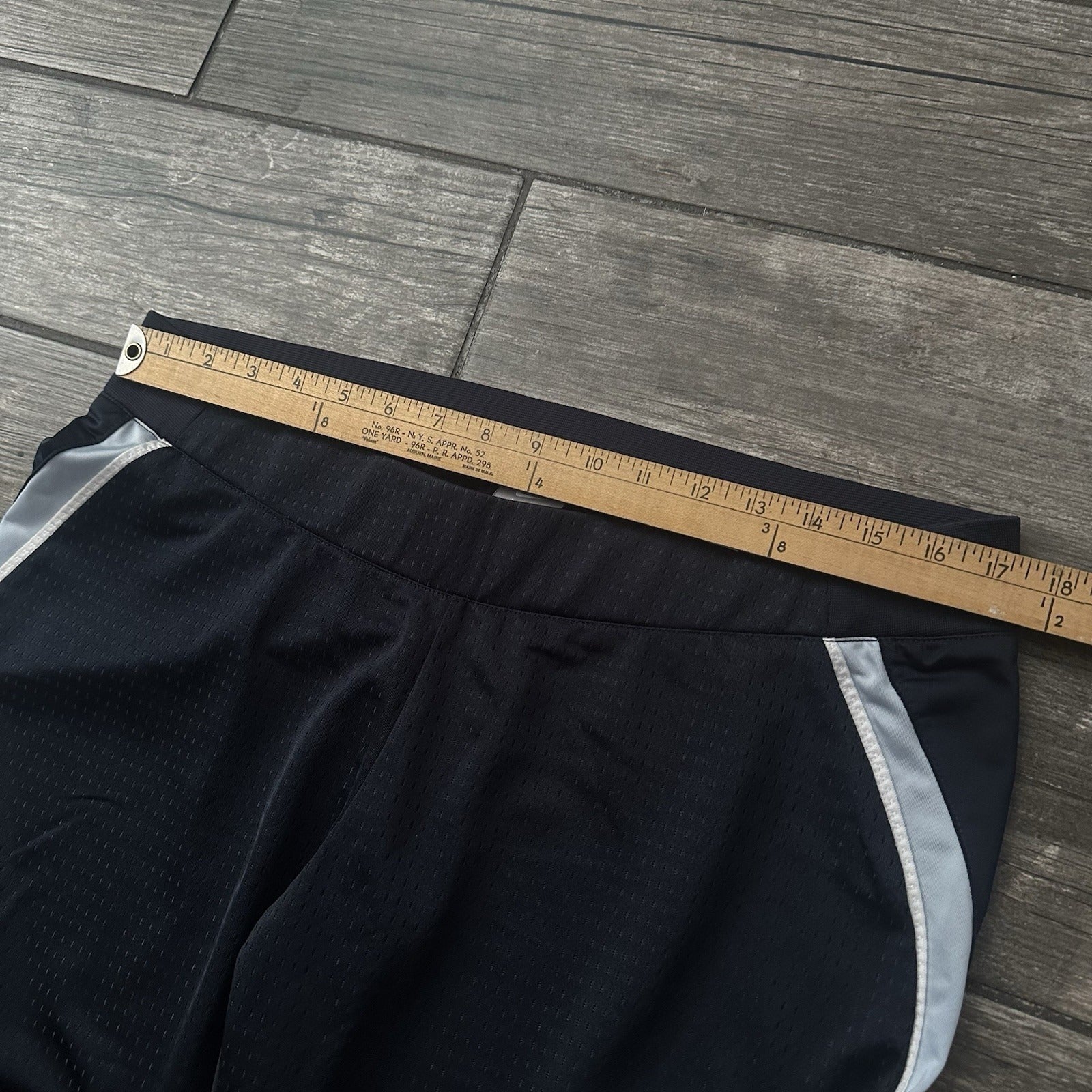 Y2K NIKE ATHLETIC MESH STRAIGHT TRACK PANTS GYM NAVY BLUE STRIPE SZ L WMNS Yesterday's Fits Clothing Fashion Vintage Streetwear Fashion Item