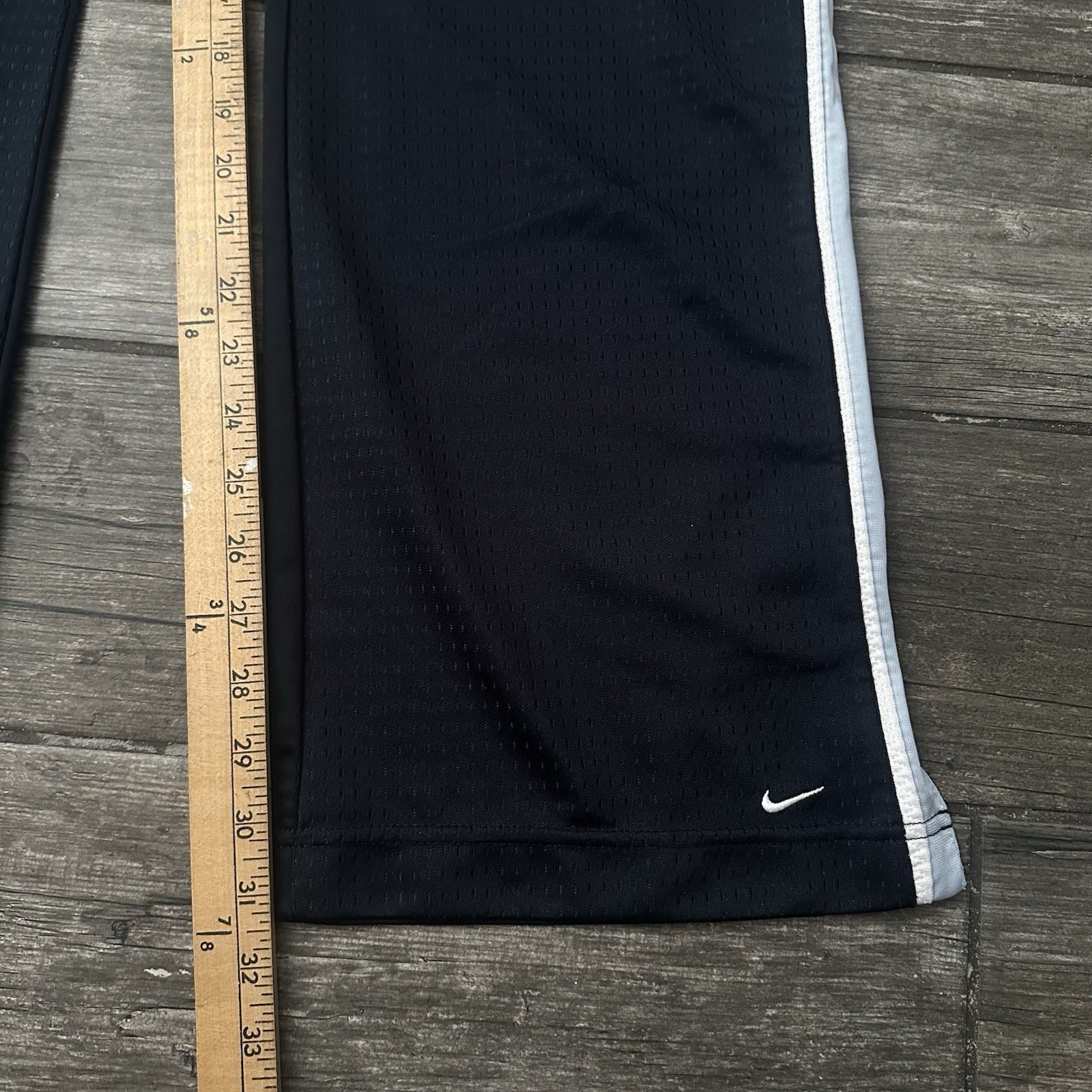 Y2K NIKE ATHLETIC MESH STRAIGHT TRACK PANTS GYM NAVY BLUE STRIPE SZ L WMNS Yesterday's Fits Clothing Fashion Vintage Streetwear Fashion Item