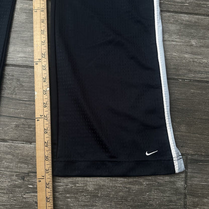 Y2K NIKE ATHLETIC MESH STRAIGHT TRACK PANTS GYM NAVY BLUE STRIPE SZ L WMNS Yesterday's Fits Clothing Fashion Vintage Streetwear Fashion Item