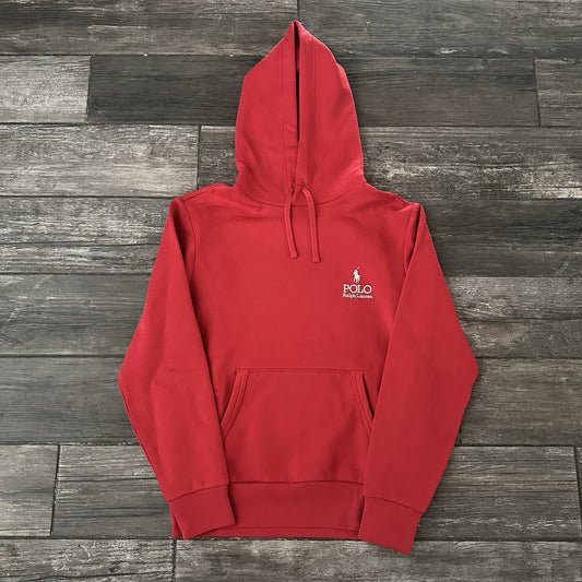 POLO RALPH LAUREN PULLOVER RED HOODIE SWEATSHIRT SZ S SPELL OUT LOGO Polo Ralph Lauren Clothing Fashion Vintage Streetwear Fashion Item