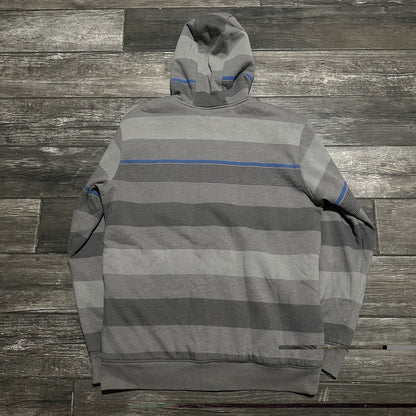 Y2K QUIKSILVER SHERPA LINED FULL ZIP SURF HOODIE SWEATSHIRT GREY STRIPED SZ XL Yesterday's Fits Clothing Fashion Vintage Streetwear Fashion Item