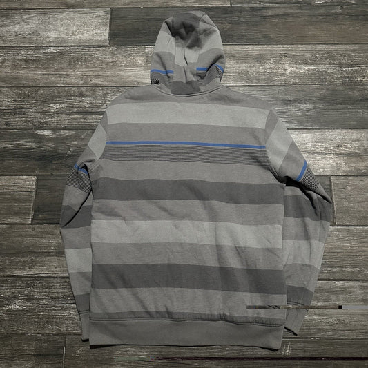 Y2K QUIKSILVER SHERPA LINED FULL ZIP SURF HOODIE SWEATSHIRT GREY STRIPED SZ XL Yesterday's Fits Clothing Fashion Vintage Streetwear Fashion Item