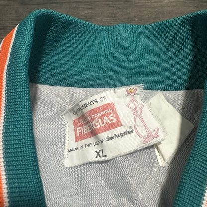 VTG 80s SWINGSTER MIAMI DOLPHINS BLUE ORANGE SATIN BOMBER JACKET XL FOOTBALL Yesterday's Fits Clothing Fashion Vintage Streetwear Fashion Item