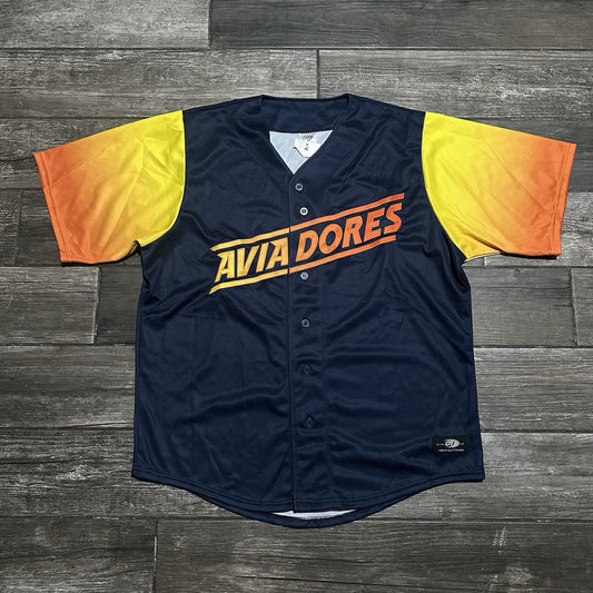 NWT LAS VEGAS AVIATORS AVIADORES OT BASEBALL JERSEY BLUE MINOR LEAGIE SZ XXL Yesterday's Fits Clothing Fashion Vintage Streetwear Fashion Item