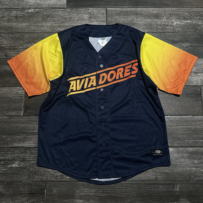 NWT LAS VEGAS AVIATORS AVIADORES OT BASEBALL JERSEY BLUE MINOR LEAGIE SZ XXL Yesterday's Fits Clothing Fashion Vintage Streetwear Fashion Item