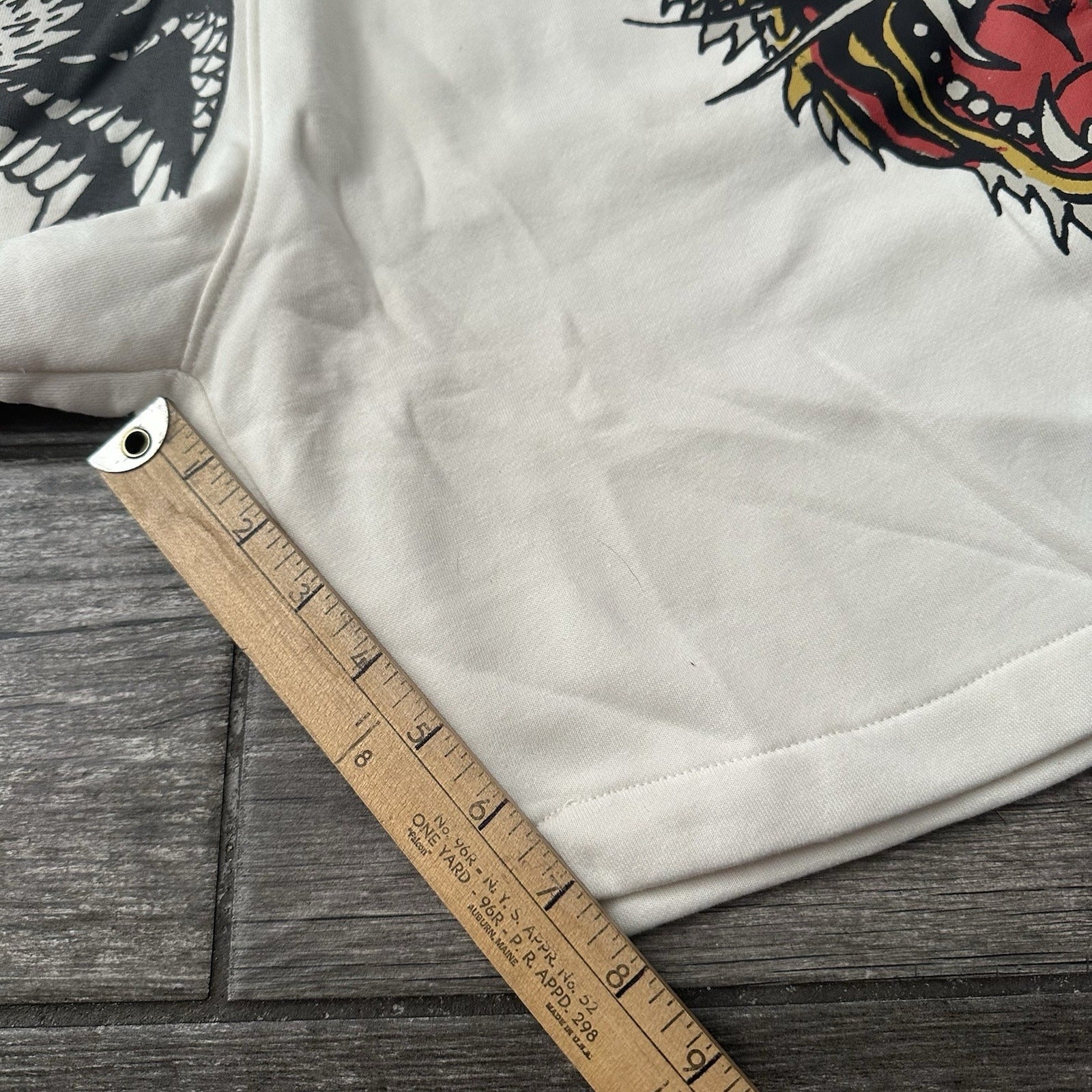 NWT DON ED HARDY CREAM WHITE SWEAT SHORTS NEW SZ L IVORY SKULL TIGER POCKETS Ed Hardy Clothing Fashion Vintage Streetwear Fashion Item