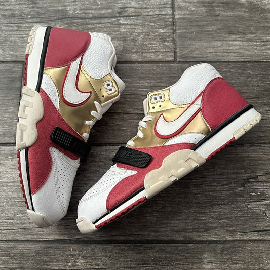 NIKE AIR TRAINER 1 MID PRM BRICK LAYER 607081-101 SZ 13 SNEAKERS RED WHITE Yesterday's Fits Clothing Fashion Vintage Streetwear Fashion Item