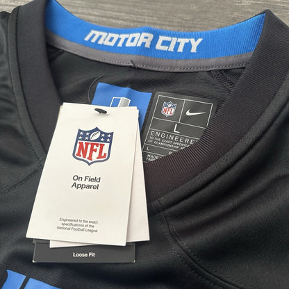 NWT $130 NIKE DETROIT LIONS AIDEN HUTCHINSON FOOTBALL JERSEY MOTOR CITY BLACK L Yesterday's Fits Clothing Fashion Vintage Streetwear Fashion Item