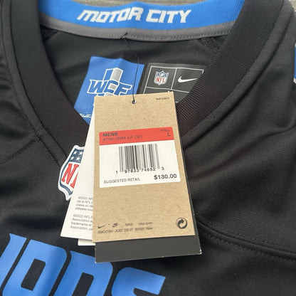 NWT $130 NIKE DETROIT LIONS AIDEN HUTCHINSON FOOTBALL JERSEY MOTOR CITY BLACK L Yesterday's Fits Clothing Fashion Vintage Streetwear Fashion Item