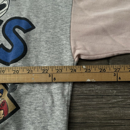 VTG 1996 WARNER BROS LOONEY TUNES BASEBALL PINK GRAY CARTOON HOODIE FITS SZ L Looney Tunes Clothing Fashion Vintage Streetwear Fashion Item