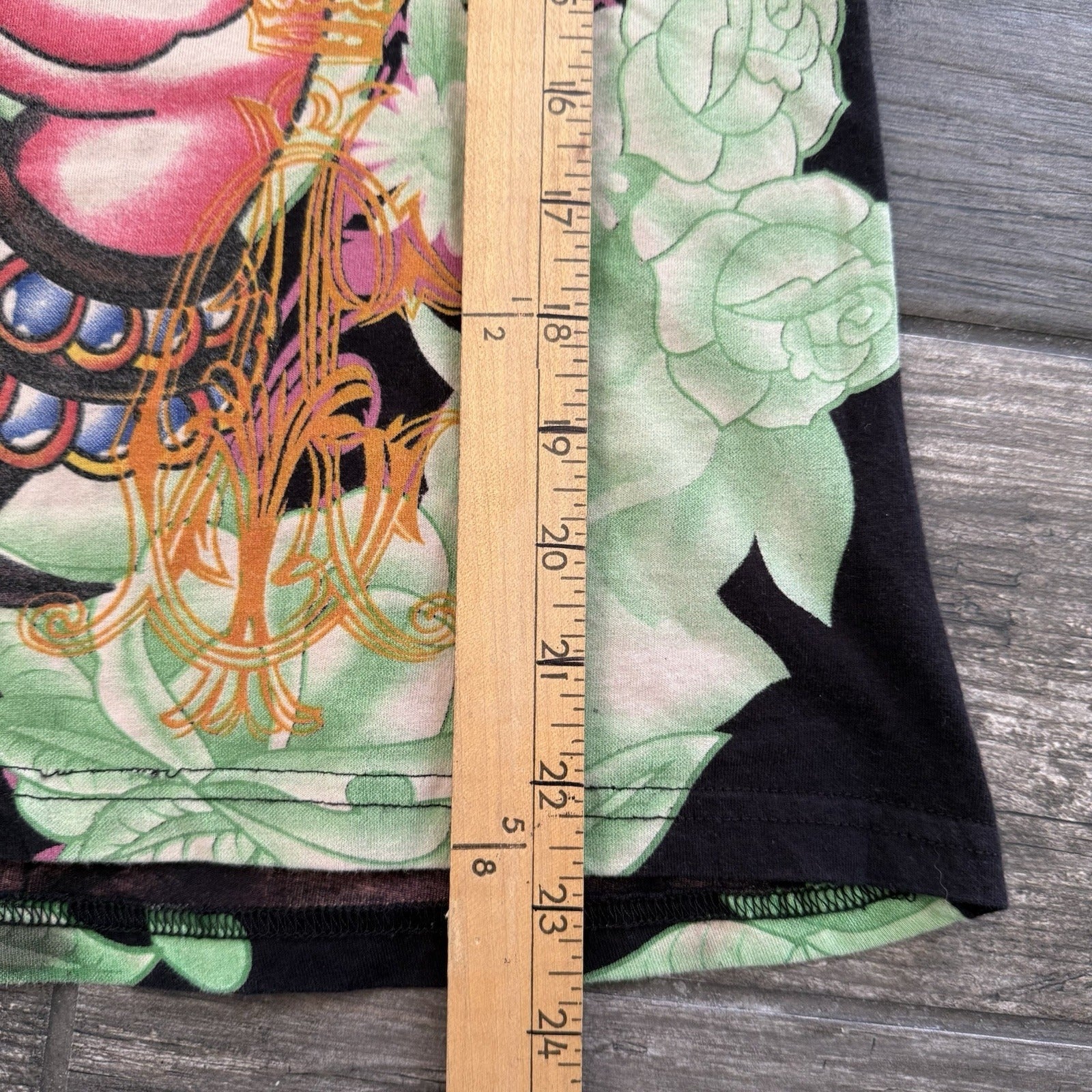Y2K CHRISTIAN AUDIGIER TATTOO ALL OVER PRINT RHINESTONE BLACK T-SHIRT TEE SZ L Yesterday's Fits Clothing Fashion Vintage Streetwear Fashion Item