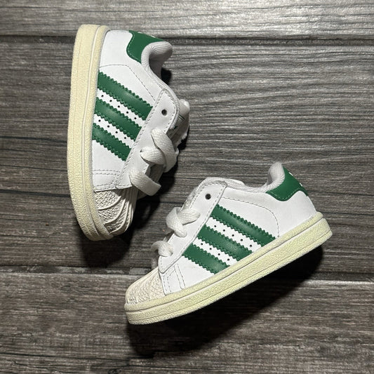 ADIDAS SUPERSTAR II COMFORD CLOSURE WHITE GREEN SHELL TOE SNEAKERS SZ 4K NO BOX Yesterday's Fits Clothing Fashion Vintage Streetwear Fashion Item