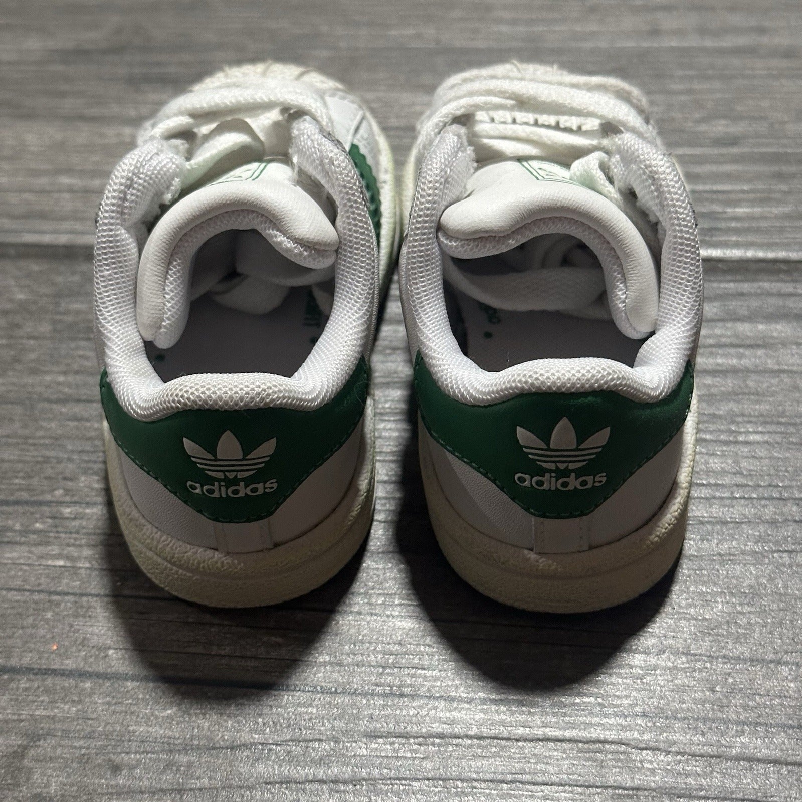 ADIDAS SUPERSTAR II COMFORD CLOSURE WHITE GREEN SHELL TOE SNEAKERS SZ 4K NO BOX Yesterday's Fits Clothing Fashion Vintage Streetwear Fashion Item