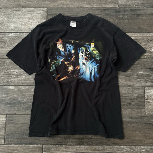 Y2K ICP INSANE CLOWN POSSE PSYCHOPATHIC BLACK FADED BAND PROMO T-SHIRT L SURGERY Yesterday's Fits Clothing Fashion Vintage Streetwear Fashion Item