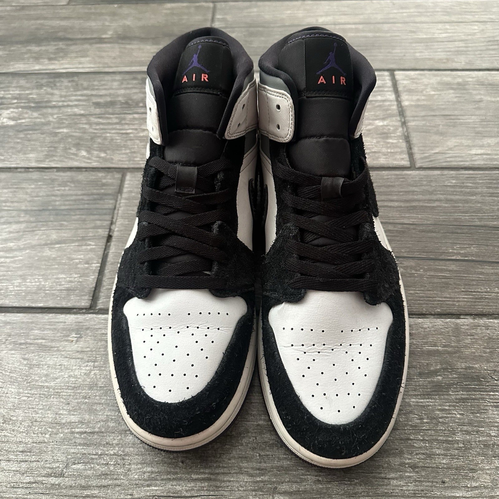 JORDAN AIR JORDAN 1 SE MID VARSITY PURPLE BLACK WHITE 852542-105 SZ 11 SNEAKERS Yesterday's Fits Clothing Fashion Vintage Streetwear Fashion Item