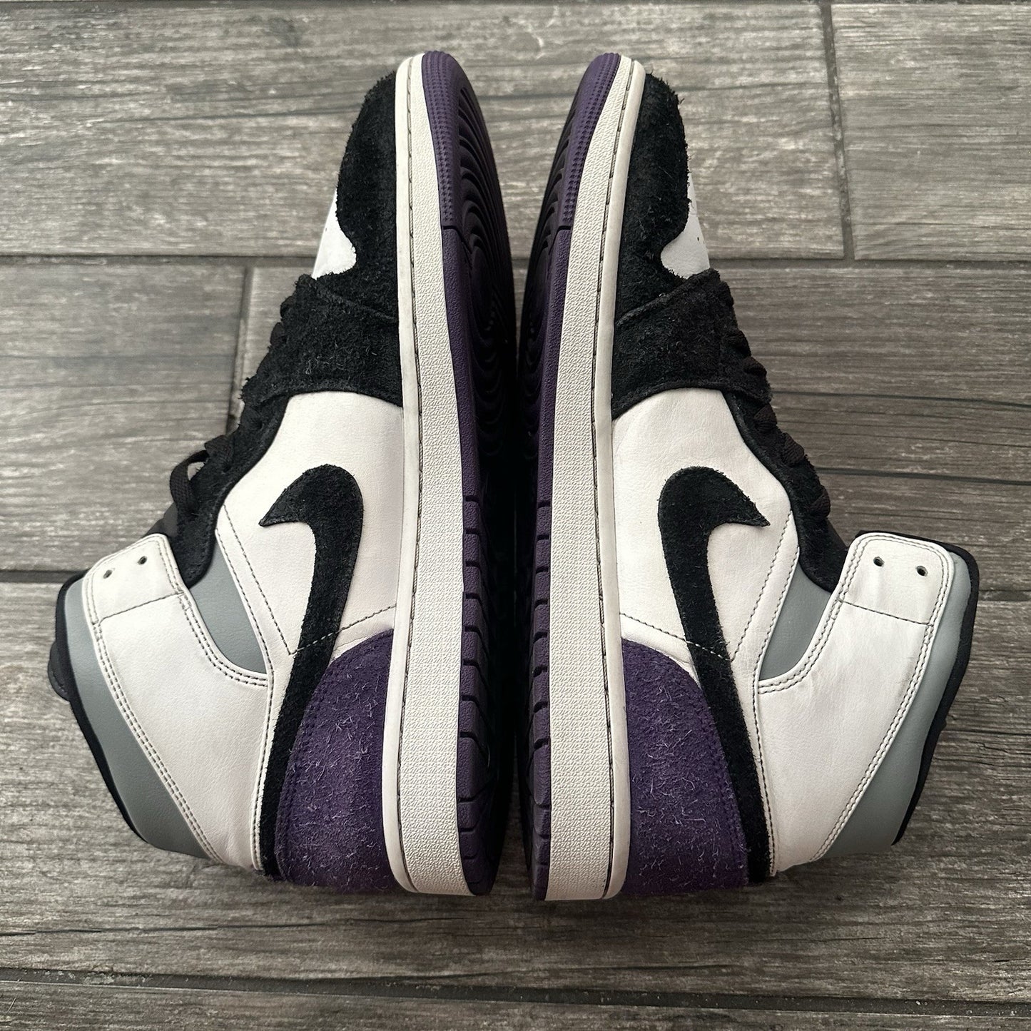 JORDAN AIR JORDAN 1 SE MID VARSITY PURPLE BLACK WHITE 852542-105 SZ 11 SNEAKERS Yesterday's Fits Clothing Fashion Vintage Streetwear Fashion Item