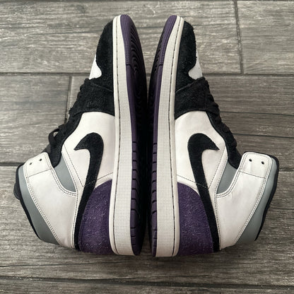 JORDAN AIR JORDAN 1 SE MID VARSITY PURPLE BLACK WHITE 852542-105 SZ 11 SNEAKERS Yesterday's Fits Clothing Fashion Vintage Streetwear Fashion Item