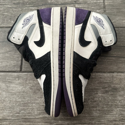 JORDAN AIR JORDAN 1 SE MID VARSITY PURPLE BLACK WHITE 852542-105 SZ 11 SNEAKERS Yesterday's Fits Clothing Fashion Vintage Streetwear Fashion Item