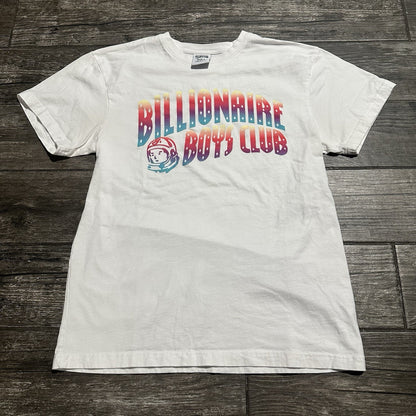 BILLIONAIRE BOYS CLUB WHITE LOGO BBC LOGO ASTRONAUT SHIRT SHORT SLEEVE SZ L Yesterday's Fits Clothing Fashion Vintage Streetwear Fashion Item