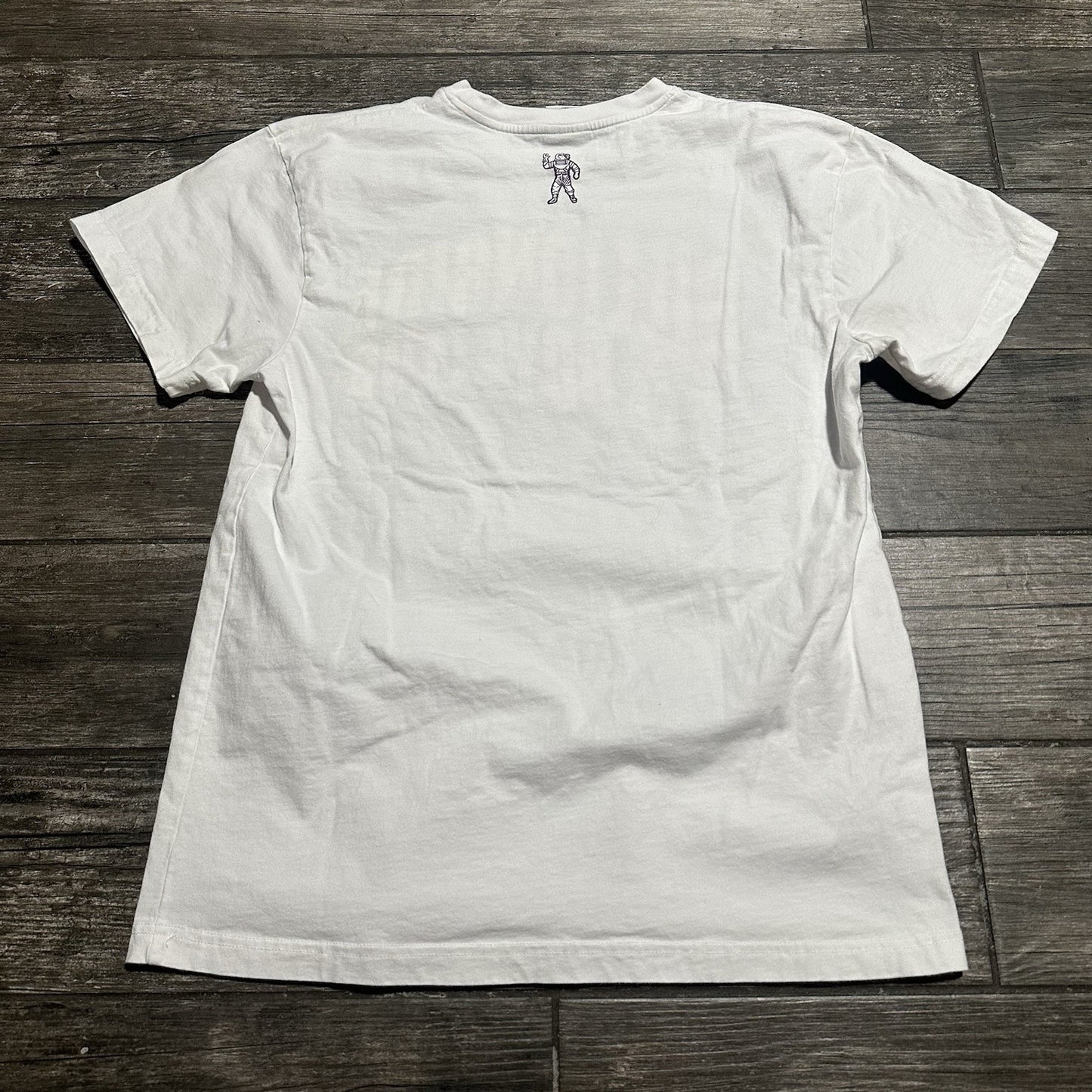 BILLIONAIRE BOYS CLUB WHITE LOGO BBC LOGO ASTRONAUT SHIRT SHORT SLEEVE SZ L Yesterday's Fits Clothing Fashion Vintage Streetwear Fashion Item
