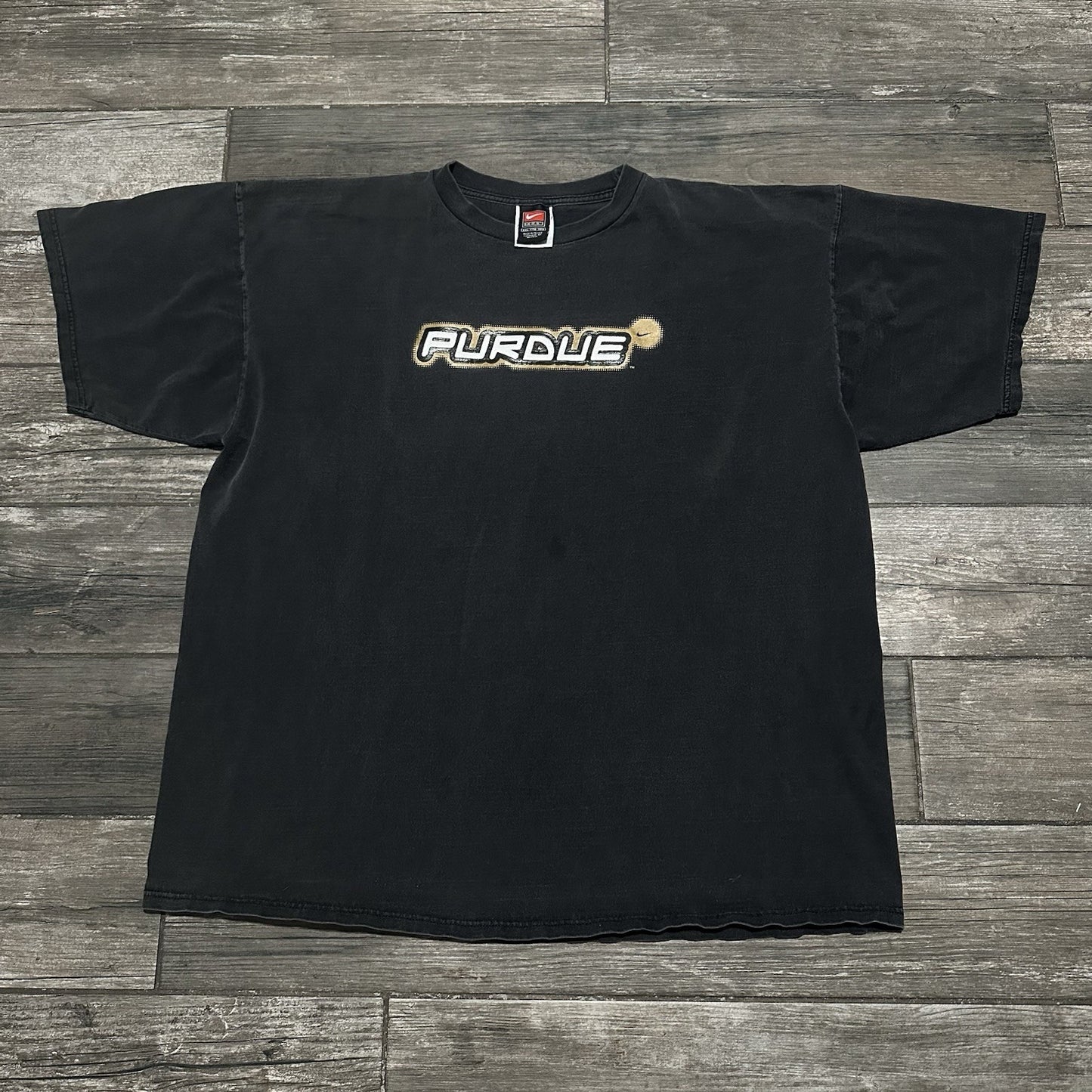 VTG NIKE PURDUE BOILMAKERS BASKETBALL FADED BLACK T-SHIRT SZ XXL SHORT SLEEVE Yesterday's Fits Clothing Fashion Vintage Streetwear Fashion Item