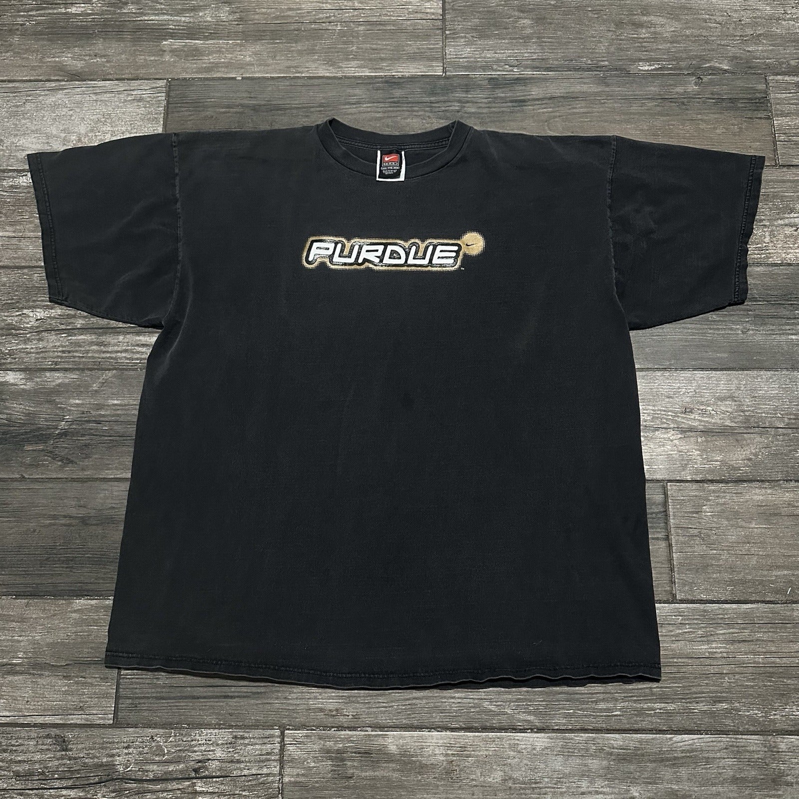 VTG NIKE PURDUE BOILMAKERS BASKETBALL FADED BLACK T-SHIRT SZ XXL SHORT SLEEVE Yesterday's Fits Clothing Fashion Vintage Streetwear Fashion Item