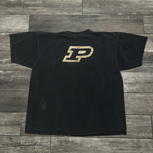 VTG NIKE PURDUE BOILMAKERS BASKETBALL FADED BLACK T-SHIRT SZ XXL SHORT SLEEVE Yesterday's Fits Clothing Fashion Vintage Streetwear Fashion Item