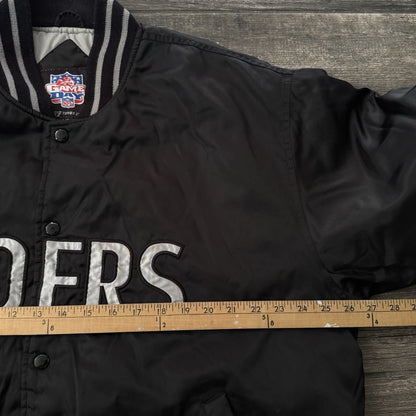VTG LOS ANGELES RAIDERS BLACK SATIN FOOTBALL NFL GAME DAY JACKET SZ L TURBO ZONE Yesterday's Fits Clothing Fashion Vintage Streetwear Fashion Item