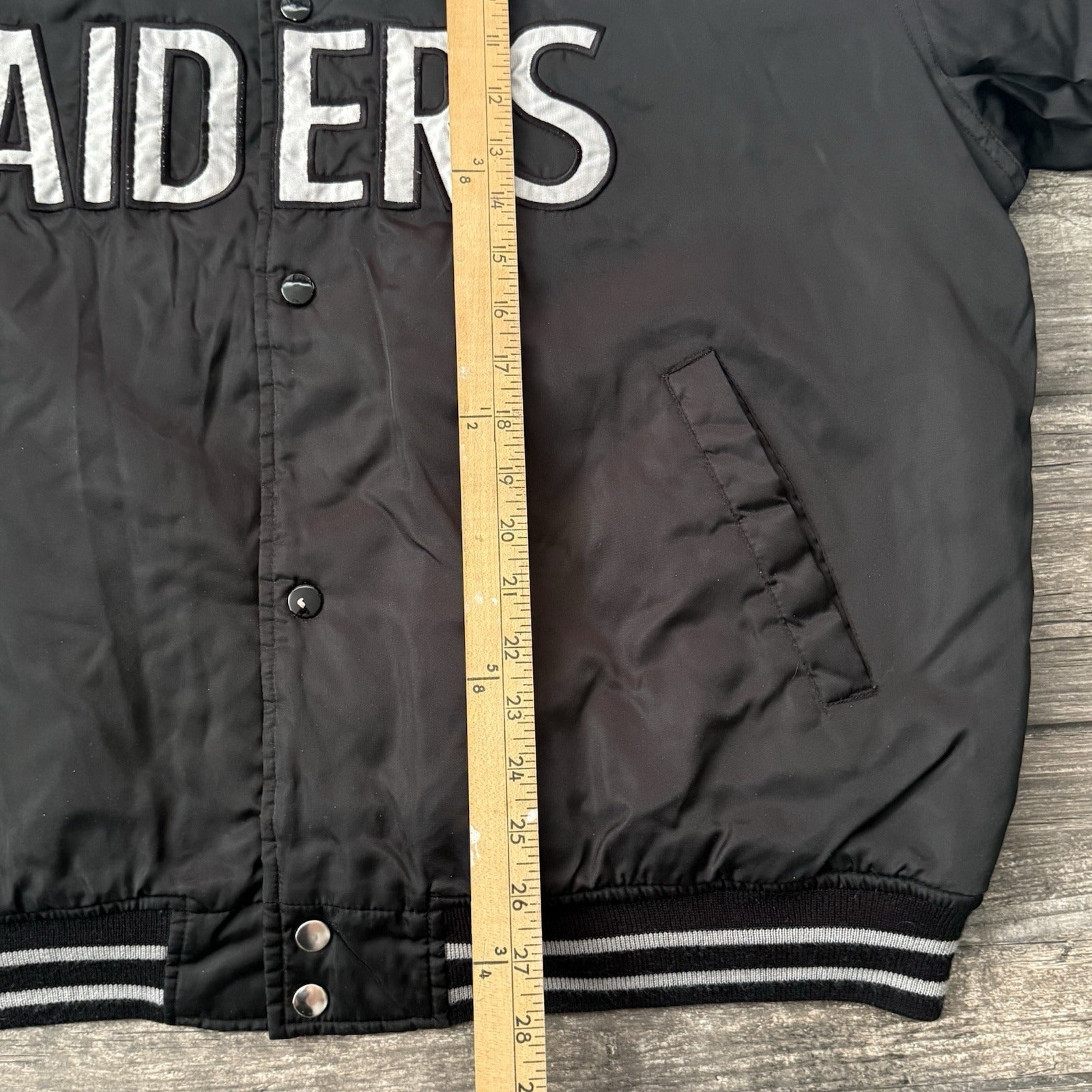 VTG LOS ANGELES RAIDERS BLACK SATIN FOOTBALL NFL GAME DAY JACKET SZ L TURBO ZONE Yesterday's Fits Clothing Fashion Vintage Streetwear Fashion Item