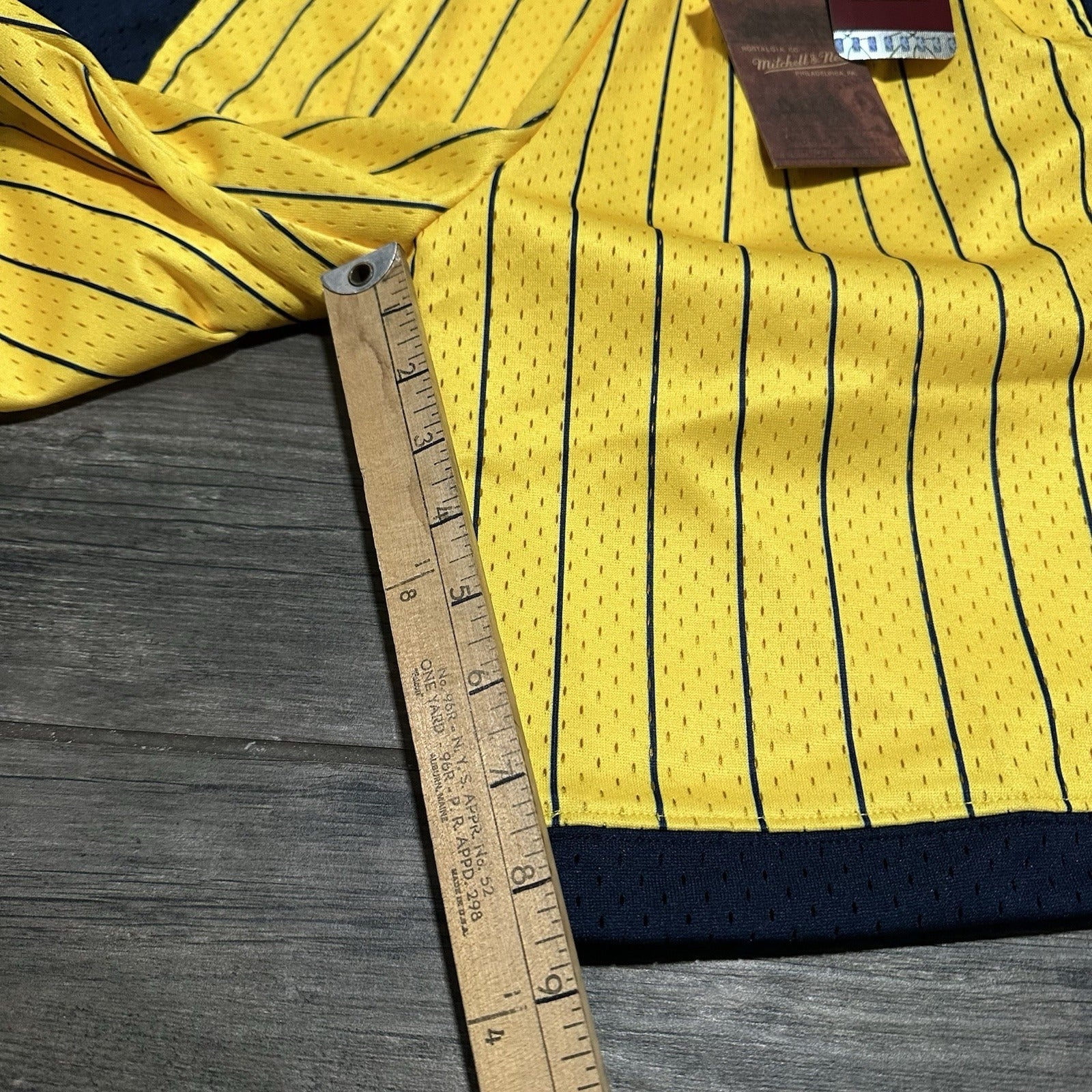 NWT MITCHELL & NESS INDIANA PACERS SWINGMAN BASKETBALL SHORTS YELLOW BLUE SZ S Yesterday's Fits Clothing Fashion Vintage Streetwear Fashion Item