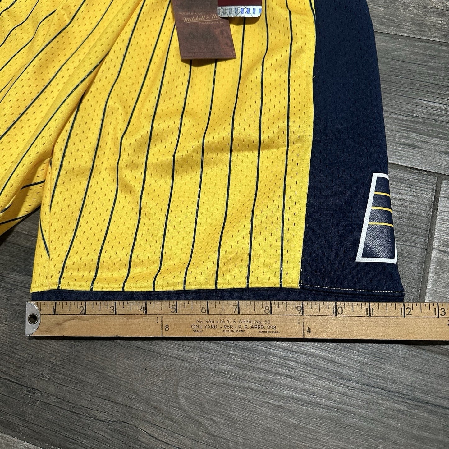 NWT MITCHELL & NESS INDIANA PACERS SWINGMAN BASKETBALL SHORTS YELLOW BLUE SZ S Yesterday's Fits Clothing Fashion Vintage Streetwear Fashion Item
