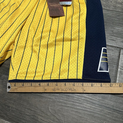 NWT MITCHELL & NESS INDIANA PACERS SWINGMAN BASKETBALL SHORTS YELLOW BLUE SZ S Yesterday's Fits Clothing Fashion Vintage Streetwear Fashion Item