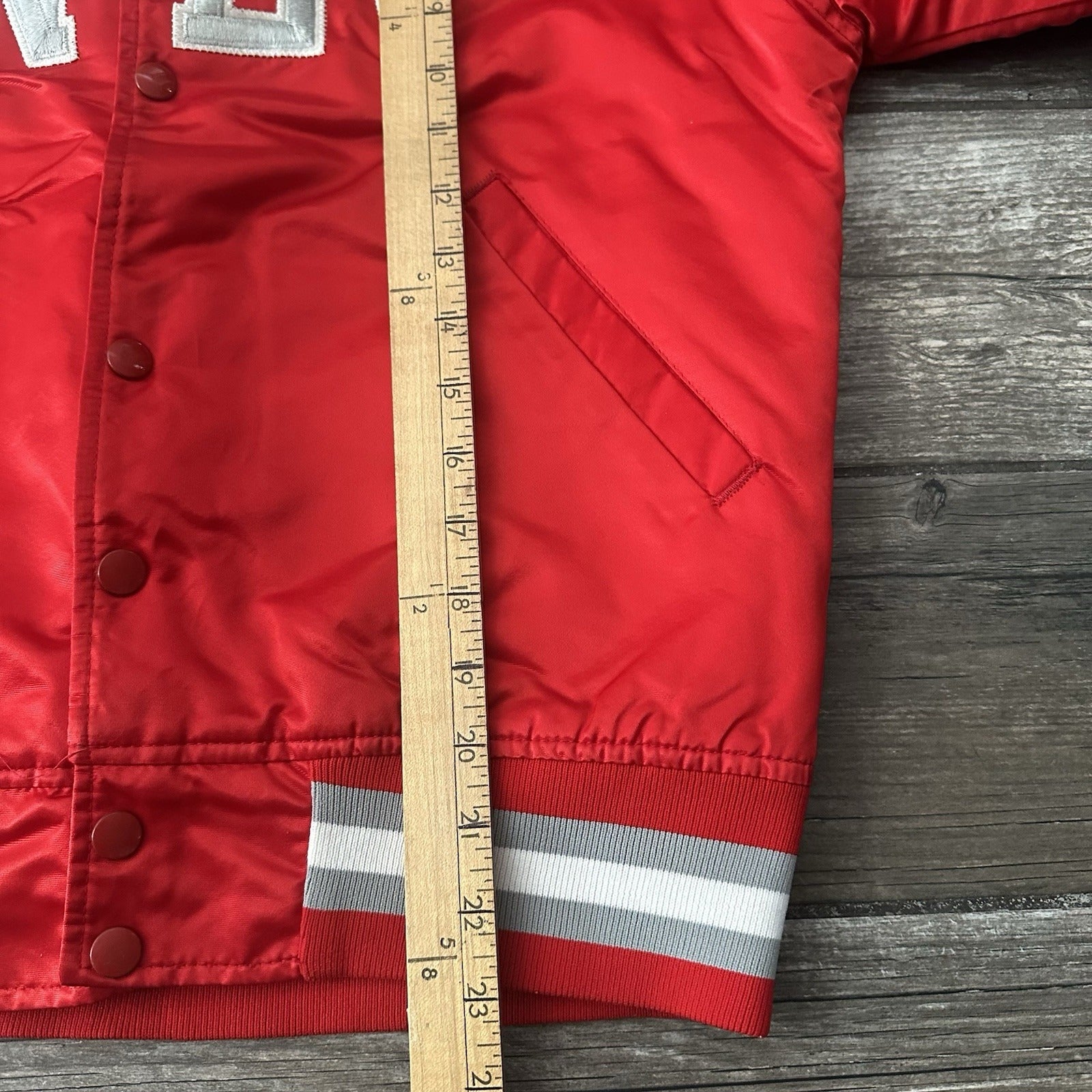 VTG STARTER UNLV RUNNIN REBELS SATIN BOMBER JACKER RED SILVER BUTTON UP SZ S Yesterday's Fits Clothing Fashion Vintage Streetwear Fashion Item