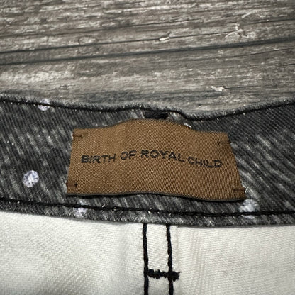 BIRTH OF ROYAL CHILD RHINESTONE FADED BLACK AOP JEANS PANTS CUSTOM BAGGY 42X32 Yesterday's Fits Clothing Fashion Vintage Streetwear Fashion Item