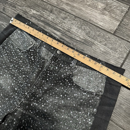 BIRTH OF ROYAL CHILD RHINESTONE FADED BLACK AOP JEANS PANTS CUSTOM BAGGY 42X32 Yesterday's Fits Clothing Fashion Vintage Streetwear Fashion Item